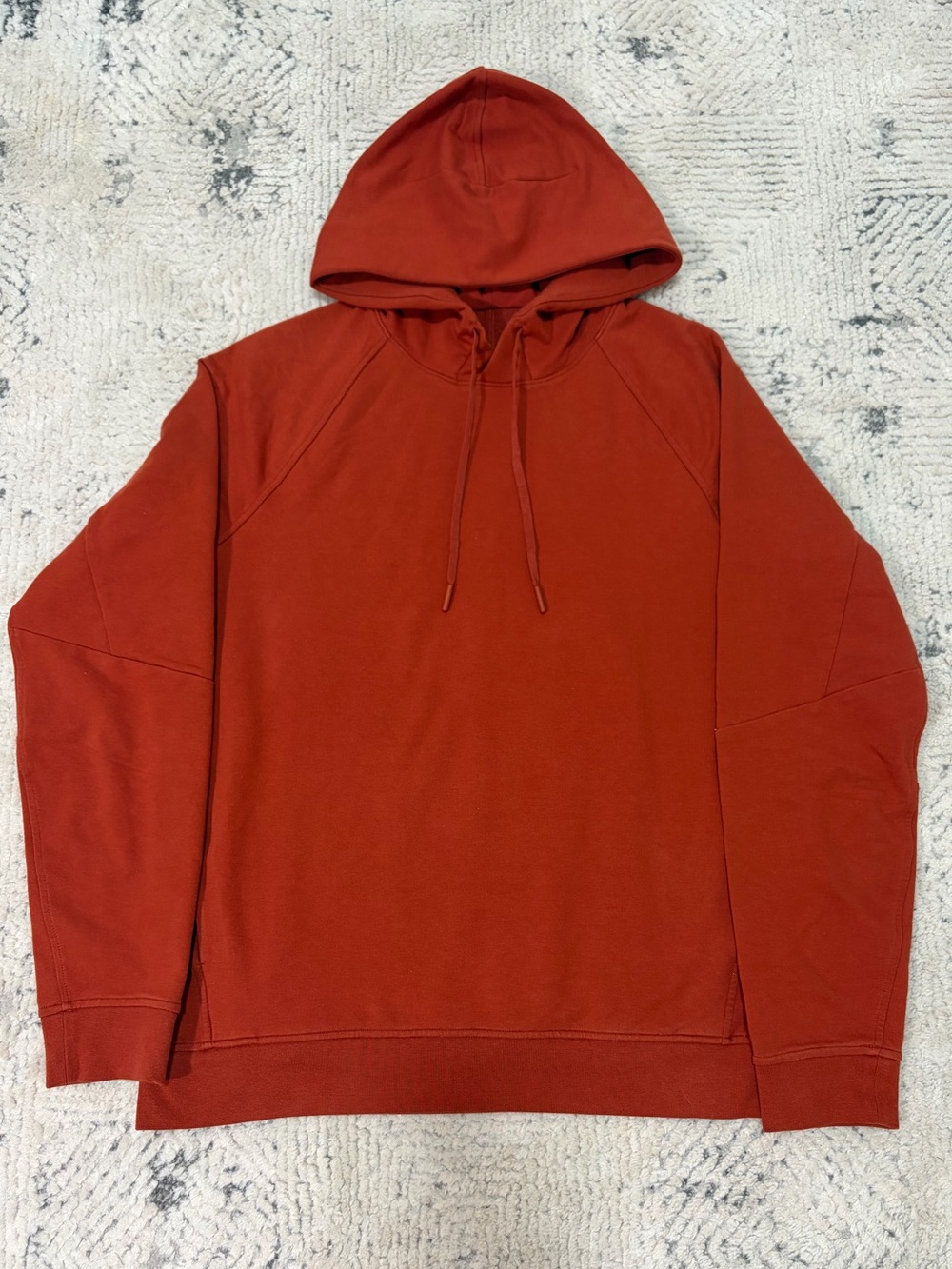 Lululemon Men's Hoodie Vest Pullover Size Medium Orange Pockets Logo Casual Run